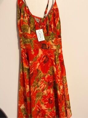 Floral Orange Maxi Dress Size Small New With Tags